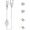 KSIBNW Cavo di alimentazione LED da 1,5 m Con pulsante di commutazione, per strisce al neon LED da 220-240 V, include tappo terminale in 2 pezzi, kit pin in 2 pezzi