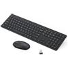 seenda Tastiera e mouse wireless ricaricabile, SK38-3, ultra sottile, silenziosa, USB per computer portatili Windows, PC, layout QWERTY UK, nero