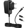 Rsydmny Adattatore di alimentazione da 6 V, 1 A, AC 100-240 V a DC 6 V, 1000 mA. Adattatore di alimentazione per striscia LED, telecamera CCTV, router, spina 5,5 mm x 2,1 mm, con spina da 3,5 mm x