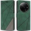SONWO Cover per Xiaomi Redmi A3 / Xiaomi Poco C61 4G, Flip Custodia in PU Pelle, Cover a Libro Portafoglio con Slot per Schede e Supporto Stand per Xiaomi Redmi A3 / Xiaomi Poco C61 4G, Verde