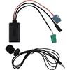 Flylin Adattatore Bluetooth Auto Aux Cavo 6 Pin AUX-IN Cavo Splitter audio con microfono, Adattatore AUX-IN stereo per auto Compatibile con Renault Clio/Espace/Kangoo