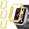 iVoler 3 Pezzi Cover Rigida PC per Apple Watch SE (2025/2022 / 2020) / Series 6 5 4 44mm (Senza Pellicola Protettiva), Ultra Sottile Custodia Antiurto e Anti-Graffio Bumper Case, Giallo