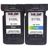 ELLENNE KIT 2 CARTUCCE COMPATIBILI PER CANON PG-510 XL + CL-511 XL NERO + COLORE STAMPANTE PIXMA IP2700 MP240