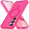 Vansdon Cover Magnetica per Samsung Galaxy S26 Plus con 1 Pezzi Vetro Temperato, Compatibile con Magsafe, Protezione anticaduta livello militare, Custodia Traslucida Opaca Sottile Antiurto-Rosso Rosa