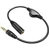 PChero Cavo di prolunga audio stereo, PChero 1pz Cavo di prolunga per cuffie da maschio a femmina da 3,5 mm con controllo del volume per computer portatile del telefono, altoparlante - 30 cm