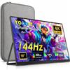 Yodoit Monitor portatile da 19 4K a 144 Hz, UHD 3840x2160, IPS, secondo schermo esterno per laptop | Connettività USB-C e HDMI, altoparlanti integrati, con Smart Cover, per PC, Mac, PS3/4/5, Xbox
