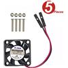 DollaTek 5Pcs 5V DC Ventola per CPU brushless con Viti per Raspberry Pi 3/2 Pi Modello B RPI B +