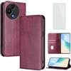 OUEAYIEN Cover per TCL 605/TCL 60 SE Custodia a Libro con Vetro Temperato Bdx