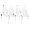Generico Caricabatterie Rapido con Cavo Type-C, compatibile con Samsung, Caricatore da Parete per Galaxy S10, S10+, S10e, S9, S9+ (EPTA200 + DR140 B W) (caricatore + cavo USB-C), bianco (4 Pezzi)