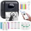 GuKKK Mini Stampante Fotografica, Mini Stampante Termica,Stampante Fotografica Istantanea Portatile, Mini Stampante Termica Bluetooth con Ricarica USB Stampante, per Note, Diario, Elenco (Nero)