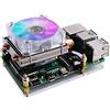 GeeekPi Raspberry Pi Low-Profile CPU Cooler, Raspberry Pi Orizzontale Ice Tower Cooler, Ventola RGB con Raspberry Pi dissipatore per Raspberry Pi 4 Modello B e Raspberry Pi 3B +/3B (Argento)