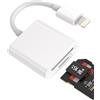 zoyuzan Lettore Schede SD Micro SD 2 in 1 Adattatore Lightning Jack Card Reader Chiavetta Scaricare Foto Accessori per Apple Iphone 14 13 12 11 Pro Max 7 8 Plus X SE XS XR per iPad Air Tablet Convertitore
