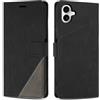 SONWO Cover per iPhone 16 Plus, Flip Custodia in PU Pelle, Cover a Libro Portafoglio con Slot per Schede e Supporto Stand per iPhone 16 Plus, Nero