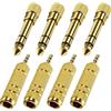 Jiavlyx 8 Pezzi Adattatore Jack,3,5mm Maschio A 6,35mm Femmina E 6,35 Mm Maschio A 3,5 mm Femmina Adattatore Jack Stereo, Connettore Cuffie Stereo Cuffie Compatibile, Per Chitarra, Tastiere Elettronic
