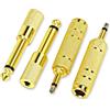 jindaaudio Set di 4 adattatori per cuffie (placcato oro), 1/8 (3,5 mm) e 1/4 (6,35 mm) adattatore mono (TS), convertitore jack audio per chitarra, amplificatore, studio, perdita di segnale zero