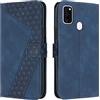 OKZone Cover per Samsung Galaxy M30S/M21, Custodia in Pelle Samsung M30S/M21, Antiurto Cover a Libro Galaxy M30S/M21 Magnetica Portafoglio Folio PU Pelle Flip Caso con Wallet Case Cover (Blu)