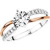 amor - Anello da Donna in Argento 925 - Argento/Placcato Oro rosa - Bicolore - con Zircone - AMR-R0044