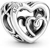 PANDORA Ciondolo Moments in argento Sterling con cuori intrecciati