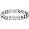 Diesel Bracciale in acciaio inox, DX1389040, 185mm L x 5mm H x 12mm W, Acciaio inossidabile, Senza Gemstone, Tono argento