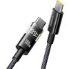 Baseus Cavo USB C con Display Digitale, Cavo di Ricarica Rapida da Tipo C a C da 100 W con 480 Mbps, Cavo intrecciato, Compatibile con iPhone17/17Pro/17Pro Max/16, Samsung S25U, MacBook, Surface, 2 m