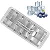 GWCYMYD Vassoio per cubetti di con 18 scomparti rimovibili Stampo per cubetti di in acciaio inox con manico 28,5 × 12 × 3 cm Stampo per cubetti di quadrato per succo tè caffè