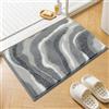 Enyhom Tappeto Bagno Grande 80 x 120 cm, Tappetino da Bagno Antiscivolo Lavabile in Lavatrice, Tappetini Bagno Grigio Super Assorbente Morbido, ad Asciugatura Rapida Tappeto Scendi Doccia