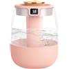 Adiwo Umidificatore Ambiente, 600ML Umidificatore Ambiente Bambini, 30dB Silenzioso 18H di Durata, Mini Umidificator Piante con Luce LED, Spegnimento Automatico in Assenza di Acqua(Rosa)