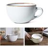 KMQRDZi Tazza da caffè XXL, in ceramica, 700 ml, con manico, ciotola per la colazione, cereali, zuppa, porridge, insalata, tazza in ceramica extra grande (700 ml, bianco)