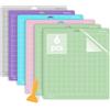 Jerilla Tappetino da Taglio per Cricut 6 pezzi 12x 12 Varietygrip Tappetini da Taglio per Cricut Maker/Explore One/Air/Air 2 con Raschietto StandardGrip/LightGrip/StrongGrip/FabricGrip