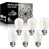 LangPlus+ 6 Pack 2W S14 LED lampadine di plastica, E27 Base 2700K bianco caldo infrangibile LED Edison lampadine per luci a corda esterne, non dimmerabile 2W equivalente a 20W lampadina incandescente