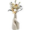 JNUYISW Vasi in Ceramica, Set di 2 Fiore Vaso Deco Bianca Per l'erba Della Pampa, Fiori Secchi Nordic Minimalismo Stile Decorativo Vaso per Casa, Soggiorno, Matrimonio, Cena, Tavolo