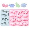 Honicemar Stampo in Silicone a Forma di Dinosauro con 12 Cavità, Stampi Silicone a Forma di Cartoni Animali Set di 2 Stampi Per Cioccolato Antiaderenti per Torte Cioccolatini Gelatina Gelato Caramelle