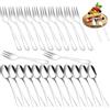 LOMUG Set 24 Pezzi Cucchiaini da Caffè e Forchettine da Dolce in Acciaio Inox, 12 Cucchiaini Dessert + 12 Forchette per Torta, Lavabili in Lavastoviglie, Cucchiaini per Caffè, Gelato, Dolci e Casa