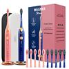 Wagner Stern Wagner e Stern. Serie Duette. 2 Spazzolini elettrici con sensore di pressione. 5 modalità di spazzolatura e 4 livelli di intensità, 10 setole Dupont, 2 custodie da viaggio premium. (Rosa/Blu)