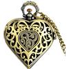 JewelryWe Orologio da Tasca a Quarzo Figura Cuore con Collana in Lega¡ê?Orologio Vintage Classico, Colore Argento/Bronzo