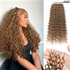 Renyarch Feather Crochet Human Hair Bundles Feather Crochet Hair for Black Women 20 Pollici Deep Wave 125g 100c Honey Blonde Water Wave Wet and Wavy Invisible Knotless Curly Human Extensions(VINE3)