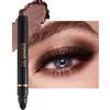 Lestpola Bastone per ombretto con glitter marrone scuro, girevole, cremoso, effetto seta, impermeabile, a lunga durata, per ombretto Crayon con smudger, altamente pigmentato, trucco per occhi senza rughe. -D09