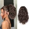 KBRPEY Extension per Capelli a Coda di Cavallo 30 cm con Cordino e Design Ondulato come Extension Sintetica per Donne per Allungamento Facile o Coda di Cavallo Voluminosa (Marrone Scuro)