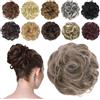 FESHFEN Chignon Finto per Capelli, Coda Chignon Capelli Extension Finti con Elastico Sintetica Ondulato Naturale Posticci per Capelli per Donne, 42g Grigio Cenere