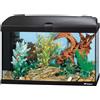 Hydor Acquario 60 Litri in Vetro per Pesci Tropicali o d'Acqua Dolce, Include; Lampada LED, Filtro Interno a 2 stadi per acqua cristallina, Riscaldatore, 60 x 31,5 x h 39,5 cm. Nero