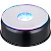 EUSTUMA Base rotante per display a LED, luce colorata, supporto illuminato che cambia colore, piccolo LED per arte in vetro 3D, decorazione per feste (B-nero-multicolore)