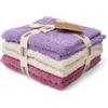 LA CASA DELLE COSE Set 6 Lavette Viso 100% Cotone Spugna 33x33 cm 555 GSM - Asciugamani Piccoli Bagno Morbidi e Assorbenti - Lavette Grandi Premium Colorate per Mani e Viso (Lavanda&Lilla)