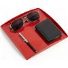 Situér Milano Svuotatasche Design Moderno 20x20cm con Bordi Curvi in Metallo Verniciato Rosso Made in Italy - Vassoio Portaoggetti Versatile, Elegante e Raffinato