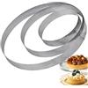 WizeFolk Anello per torta microforato, 3 pezzi, anello per torta perforato, stampo rotondo in acciaio inox 10, 15, 20 cm, altezza 2 cm, per torte, mousse, muffin, pizza e pasticcini