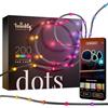 Twinkly Dots 10m, Striscia LED Multicolore per Esterno e Interno, Striscia LED RGB Flessibile, Compatibile con Alexa e Google Home, IP44, 16M+ Colori, Controllato da App, Filo Nero, 200 LED