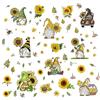 CRASPIRE 8 Foglio 8 Stili Adesivi per Finestre Girasole Adesivi Gnomo Primavera Adesivi per Finestre Decalcomanie Autoadesive per Decorazioni da Parete per Natale Aula Camera da Letto Soggiorno
