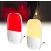 Klarlight Luce Notturna Bambini da Presa con Sensore Crepuscolare, LED Lampada Notturna 2500K Luce Calda+670nm Luce Rossa per Sonno, 3 Modalità, Dimmerabile, per Camera, Corridoio, Bagno[2 Pezzi]