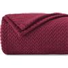 Homebliss Coperta Plaid Pile, Coperta Matrimoniale 220 x 240 cm - Coperta Flanella 280GSM Oeko-TEX®, Caldo Morbida e Leggera, Per letto, Divano, Viaggi, Campeggio - Bordeaux