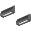 ledscom.de Applique a 2 LED/luce per scale SEGIN per esterni, IP54, a profilo piatto, downlight, antracite opaco, squadrata, 3,8 W, 265 lm, bianco caldo