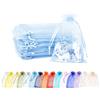 MORAINJAY 100 sacchetti regalo in organza blu cielo, 7 x 9 cm, piccoli sacchetti in organza, sacchetti per gioielli da matrimonio con coulisse, sacchetti a rete per caramelle, caramelle, feste